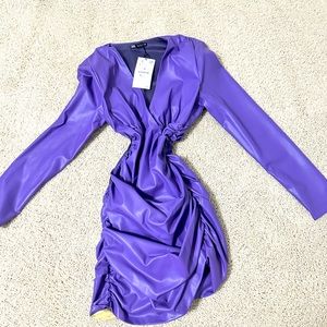 Cute leather mini dress